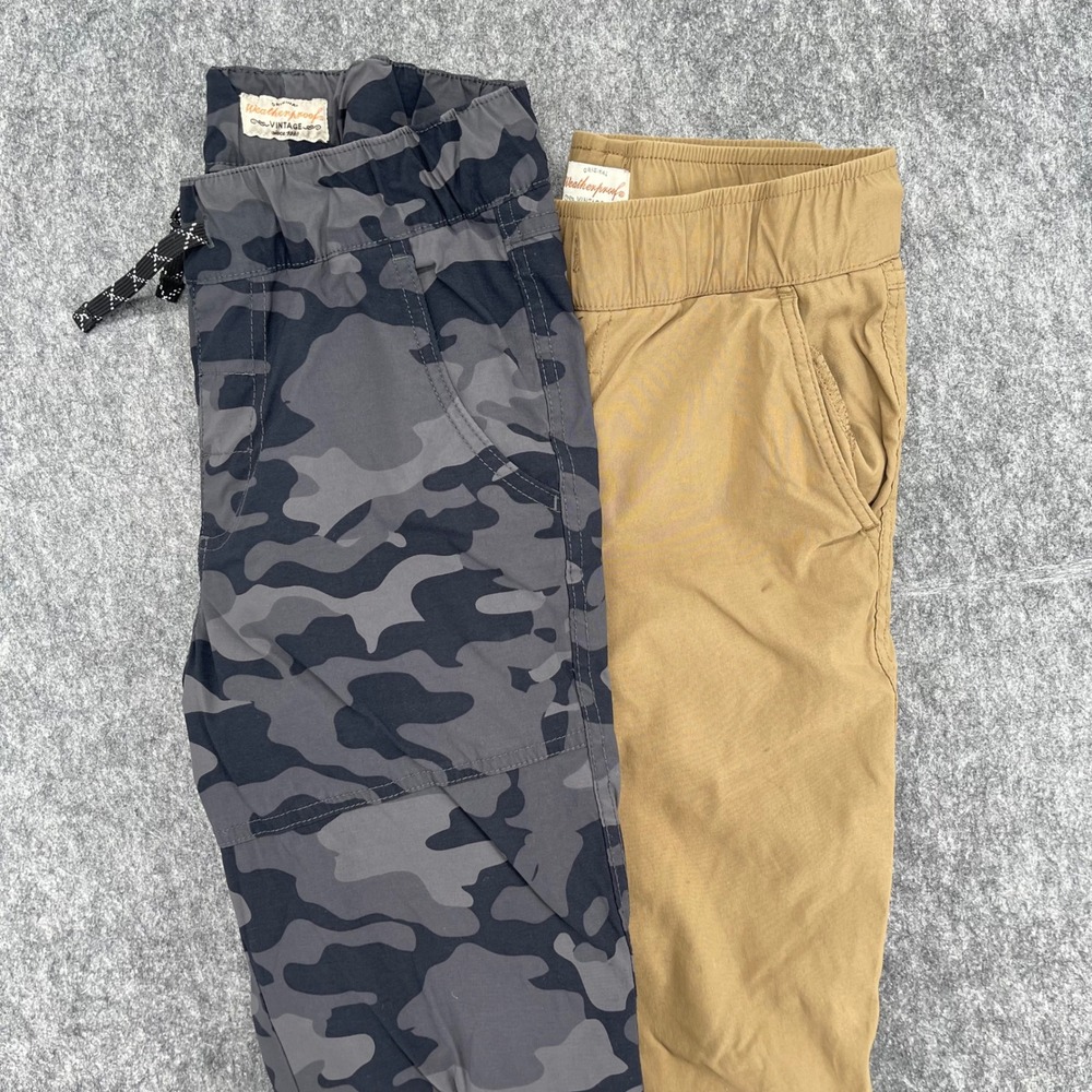 Weatherproof Vintage Boys Jogger Cargo Pants Size M 10/12 Camo Drawstring Bundle